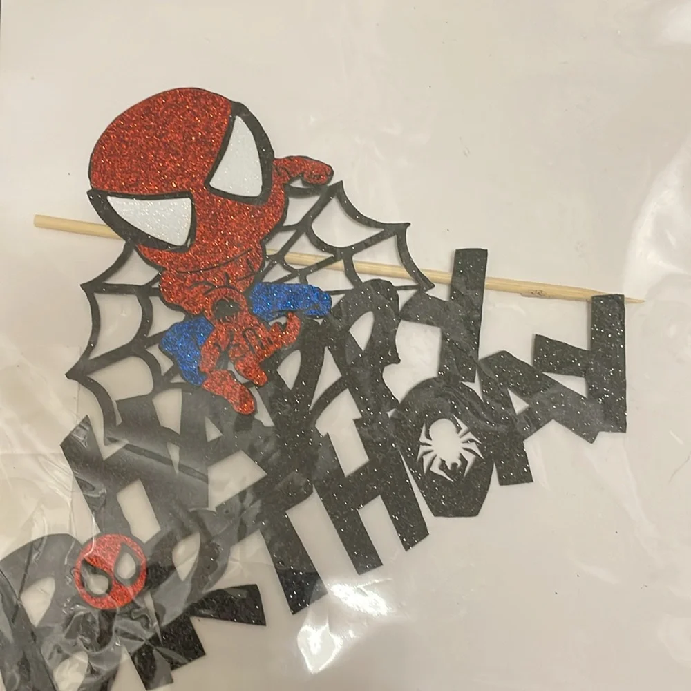 Spiderman Happy Birthday Cake Topper for Boy Children Men Birthday Party Decora